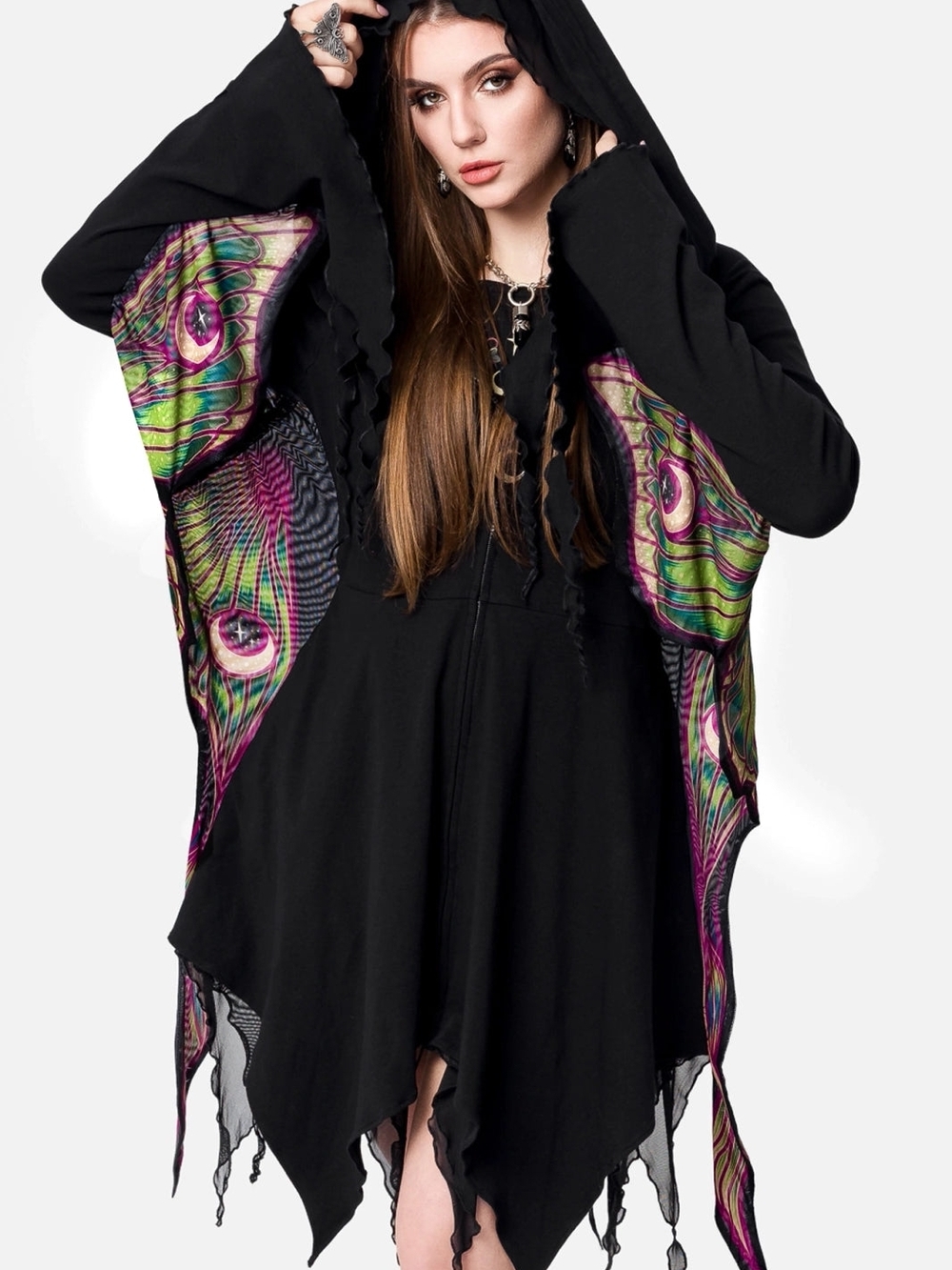Restyle Dark Cottage Core Embroidered Metamorphosis Hoodie - Picture 8 of 10